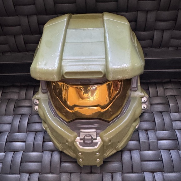 Green Helmet with Gold Visor - Picture 1 of 2